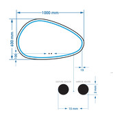 Spiegel Gliss Sirius Organisch 100x60cm sensor bediening met dimbaar licht - Spiegelverwarming
