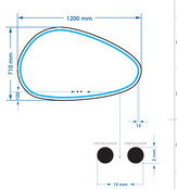 Spiegel Gliss Sirius Organisch 120x71cm sensor bediening met dimbaar licht - Spiegelverwarming