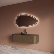 Spiegel Gliss Sirius Organisch 140x82cm sensor bediening met dimbaar licht - Spiegelverwarming