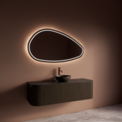 Spiegel Gliss Sirius Organisch 140x82cm sensor bediening met dimbaar licht - Spiegelverwarming