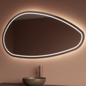 Spiegel Gliss Sirius Organisch 140x82cm sensor bediening met dimbaar licht - Spiegelverwarming