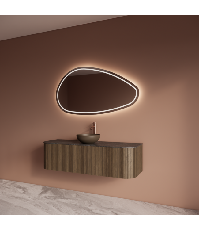 Spiegel Gliss Sirius Organisch 160x90cm sensor bediening met dimbaar licht - Spiegelverwarming