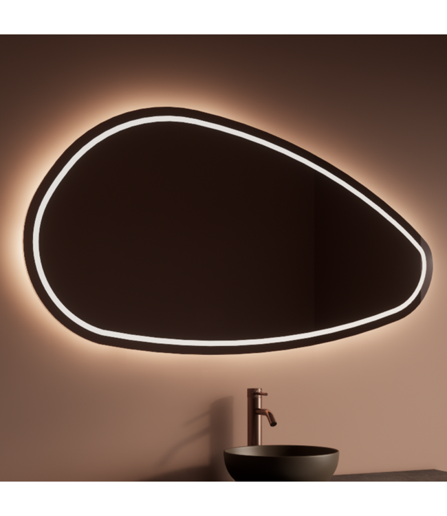 Spiegel Gliss Sirius Organisch 160x90cm sensor bediening met dimbaar licht - Spiegelverwarming