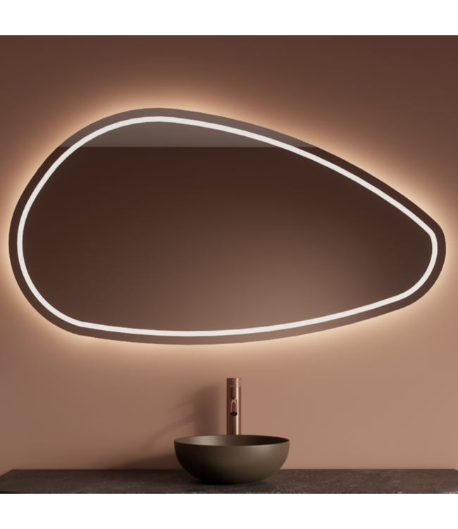 Spiegel Gliss Sirius Organisch 160x90cm sensor bediening met dimbaar licht - Spiegelverwarming