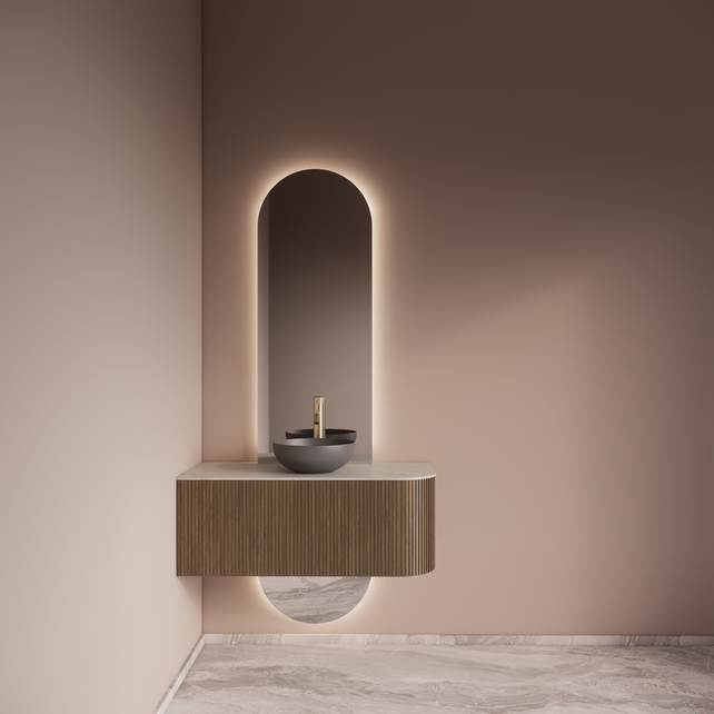 Spiegel Gliss Selene 120x50cm 2-delig - sensor bediening met dimbaar licht - Spiegelverwarming