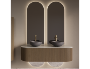 Spiegel Gliss Selene 140x50cm 2-delig - sensor bediening met dimbaar licht - Spiegelverwarming