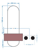 Spiegel Gliss Selene 120x50cm 2-delig - sensor bediening met dimbaar licht - Spiegelverwarming
