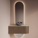 Spiegel Gliss Selene 140x40cm 2-delig - sensor bediening met dimbaar licht - Spiegelverwarming