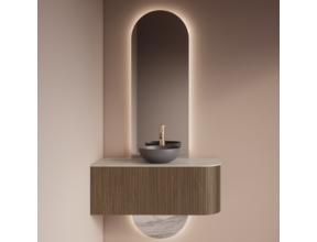 Spiegel Gliss Selene 140x40cm 2-delig - sensor bediening met dimbaar licht - Spiegelverwarming