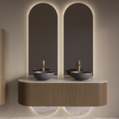 Spiegel Gliss Selene 120x40cm 2-delig - sensor bediening met dimbaar licht - Spiegelverwarming