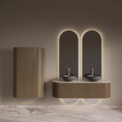 Spiegel Gliss Selene 120x40cm 2-delig - sensor bediening met dimbaar licht - Spiegelverwarming