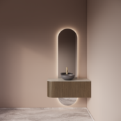 Spiegel Gliss Selene 120x40cm 2-delig - sensor bediening met dimbaar licht - Spiegelverwarming