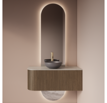 Spiegel Gliss Selene 120x40cm 2-delig - sensor bediening met dimbaar licht - Spiegelverwarming