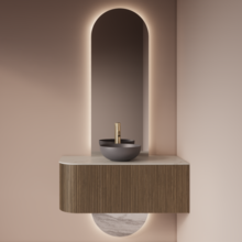 Spiegel Gliss Selene 120x40cm 2-delig - sensor bediening met dimbaar licht - Spiegelverwarming