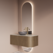 Spiegel Gliss Selene 120x40cm 2-delig - sensor bediening met dimbaar licht - Spiegelverwarming