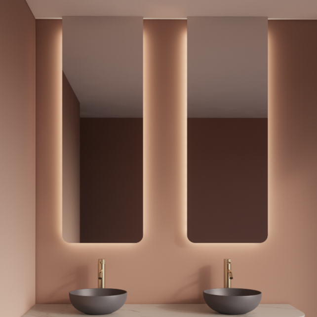 Spiegel Gliss Lucis 140x50cm – sensor bediening met dimbaar licht & spiegelverwarming