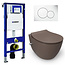 Isvea Geberit UP320 toiletset - ISVEA Hangend toilet met bidet Mat Taupe