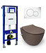Geberit UP320 toiletset - ISVEA Hangend toilet met bidet Mat Taupe