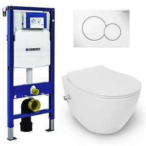 Geberit UP320 toiletset - ISVEA Hangend toilet met bidet Glans Wit