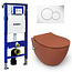 Isvea Geberit UP320 toiletset - ISVEA Hangend toilet met bidet Mat Terracotta