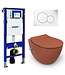 Isvea Geberit UP320 toiletset - ISVEA Hangend toilet met bidet Mat Terracotta
