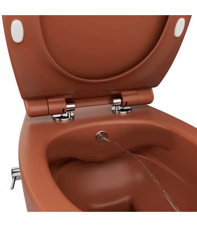 Geberit UP320 toiletset - ISVEA Hangend toilet met bidet Mat Terracotta