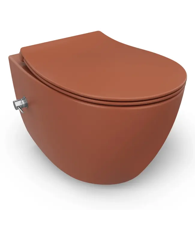 Geberit UP320 toiletset - ISVEA Hangend toilet met bidet Mat Terracotta