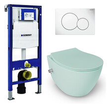 Geberit UP320 toiletset - ISVEA Hangend toilet met bidet Mint Groen