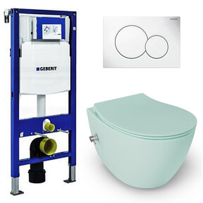 Geberit UP320 toiletset - ISVEA Hangend toilet met bidet Mint Groen