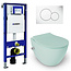 Isvea Geberit UP320 toiletset - ISVEA Hangend toilet met bidet Mint Groen