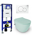 Geberit UP320 toiletset - ISVEA Hangend toilet met bidet Mint Groen