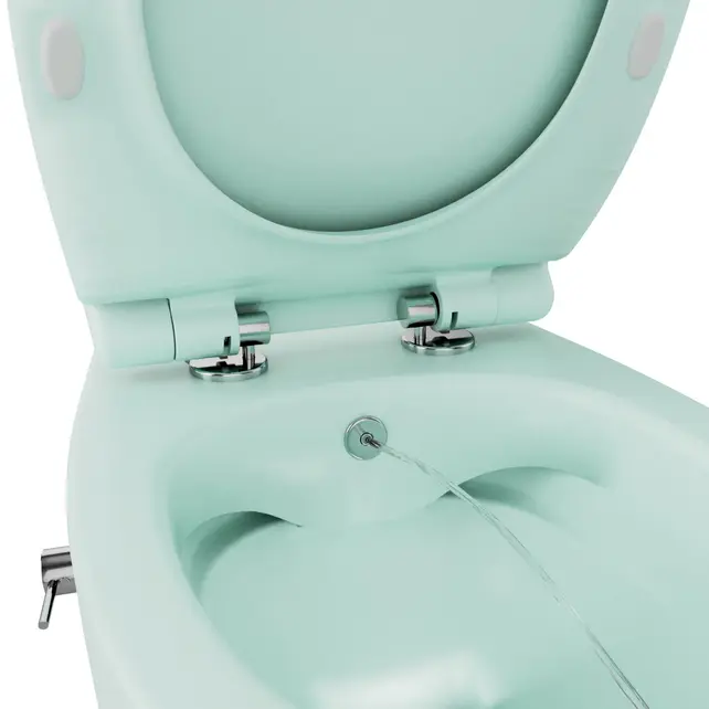 Geberit UP320 toiletset - ISVEA Hangend toilet met bidet Mint Groen