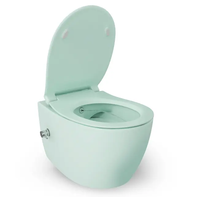 Geberit UP320 toiletset - ISVEA Hangend toilet met bidet Mint Groen