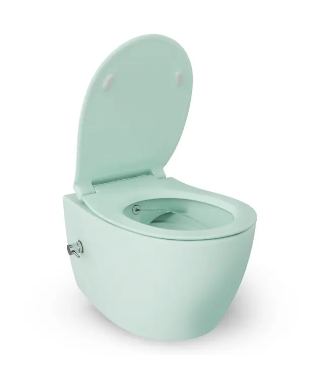 Geberit UP320 toiletset - ISVEA Hangend toilet met bidet Mint Groen