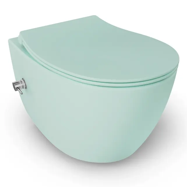 Geberit UP320 toiletset - ISVEA Hangend toilet met bidet Mint Groen