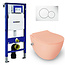 Isvea Geberit UP320 toiletset - ISVEA Hangend toilet met bidet Zalmroze