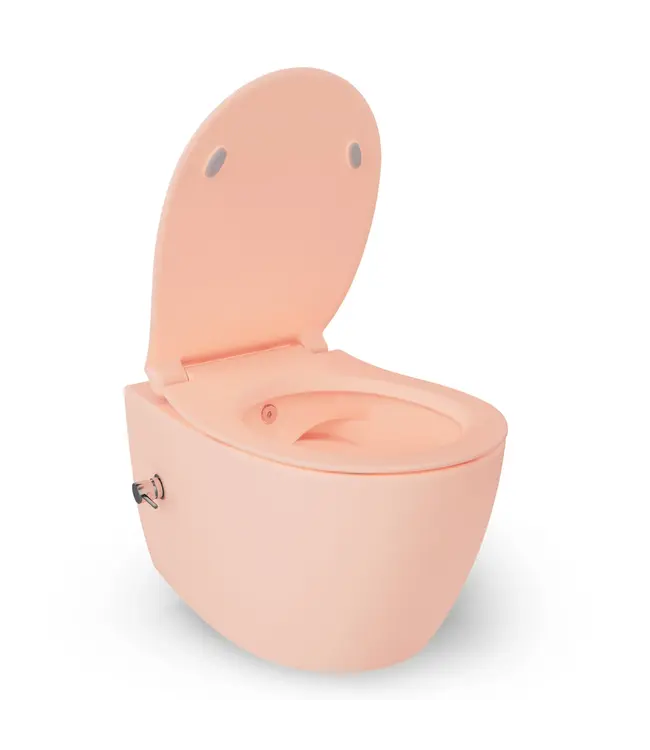 Geberit UP320 toiletset - ISVEA Hangend toilet met bidet Zalmroze