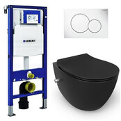 Geberit UP320 toiletset - ISVEA Hangend toilet met bidet Zwart