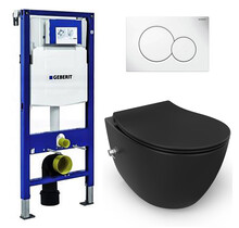 Geberit UP320 toiletset - ISVEA Hangend toilet met bidet Zwart