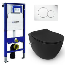 Geberit UP320 toiletset - ISVEA Hangend toilet met bidet Zwart