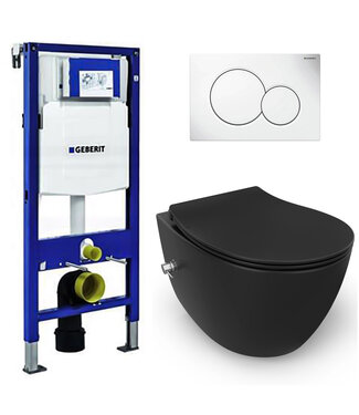 Isvea Geberit UP320 toiletset - ISVEA Hangend toilet met bidet Zwart