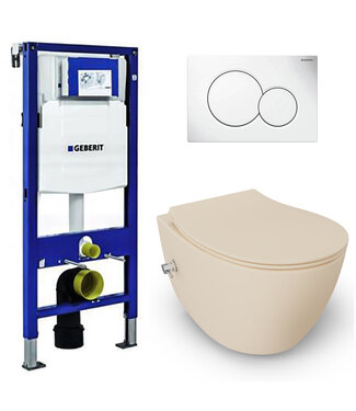 Isvea Geberit UP320 toiletset - ISVEA Hangend toilet met bidet Ivoor