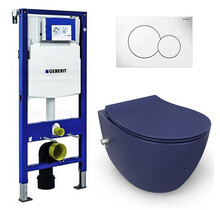 Geberit UP320 toiletset - ISVEA Hangend toilet met bidet Blauw