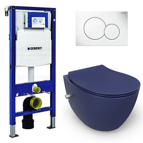 Geberit UP320 toiletset - ISVEA Hangend toilet met bidet Blauw