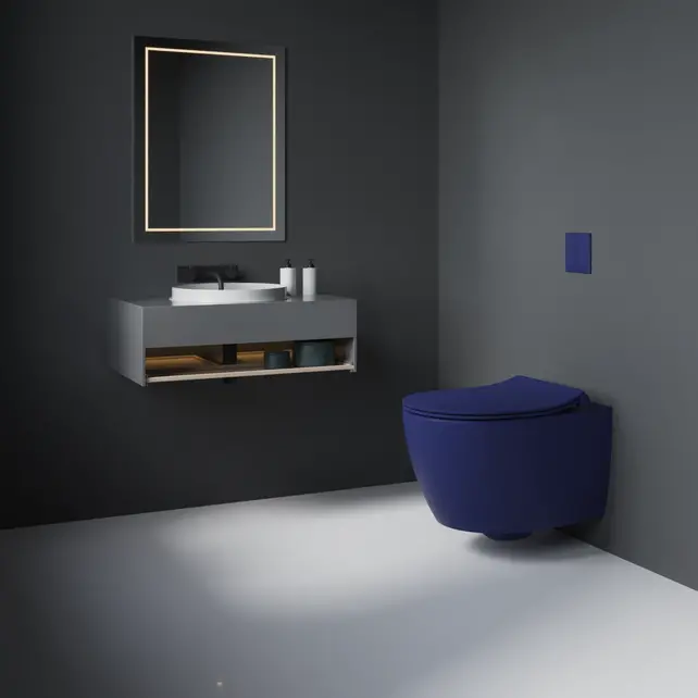 Geberit UP320 toiletset - ISVEA Hangend toilet met bidet Blauw