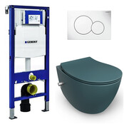 Geberit UP320 toiletset - ISVEA Hangend toilet met bidet Petrol Groen