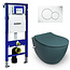 Isvea Geberit UP320 toiletset - ISVEA Hangend toilet met bidet Petrol Groen