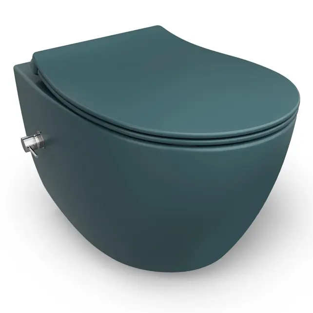 Geberit UP320 toiletset - ISVEA Hangend toilet met bidet Petrol Groen