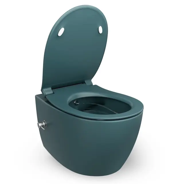 Geberit UP320 toiletset - ISVEA Hangend toilet met bidet Petrol Groen