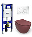 Geberit UP320 toiletset - ISVEA Hangend toilet met bidet Bordeauxrood